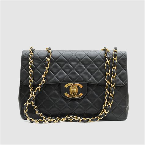 black chanel bag big|black chanel jumbo flap bag.